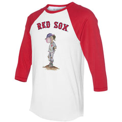 Boston Red Sox Tiny Turnip Women's Bubbles 3/4-Sleeve Raglan T-Shirt White/Red