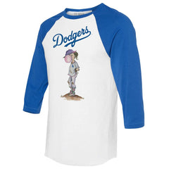 Los Angeles Dodgers Tiny Turnip Women's Bubbles 3/4-Sleeve Raglan T-Shirt White/Royal