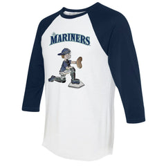 Seattle Mariners Tiny Turnip Women's Caleb 3/4-Sleeve Raglan T-Shirt White/Navy