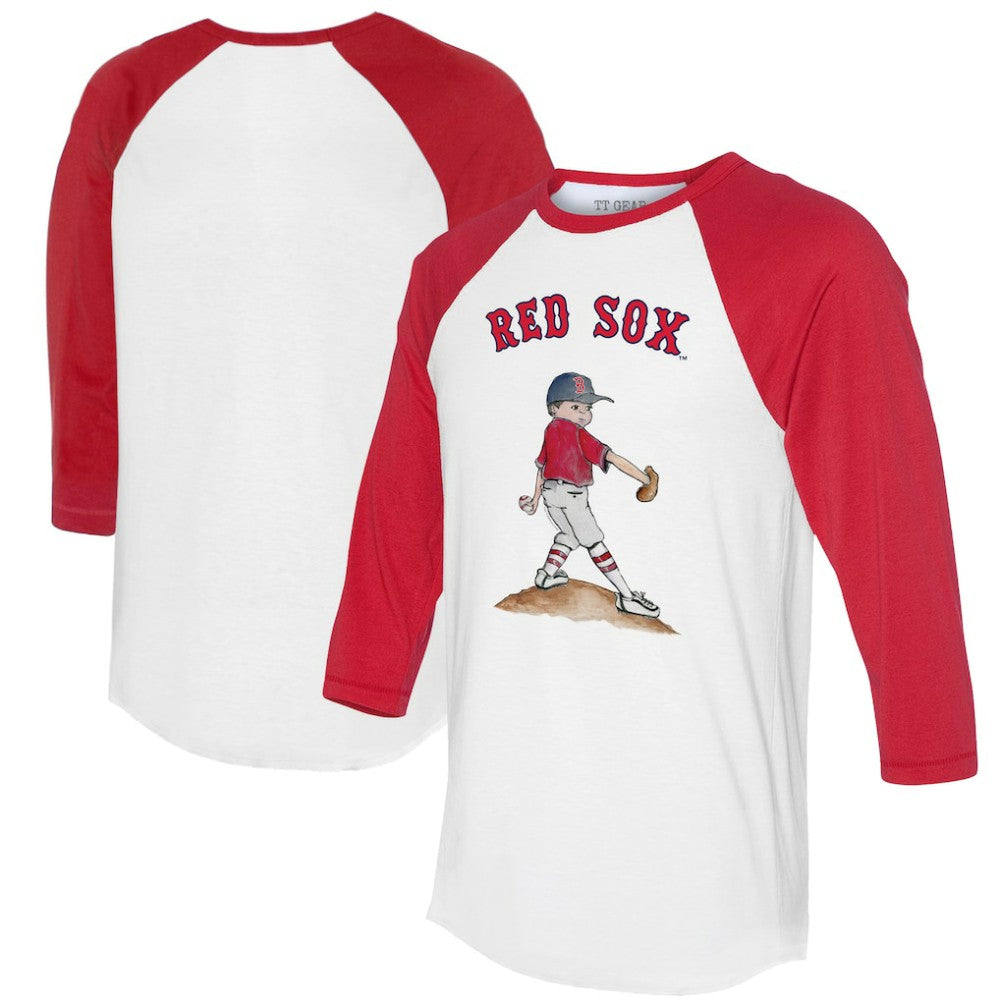 Boston Red Sox Tiny Turnip Women's Clemente 3/4-Sleeve Raglan T-Shirt White/Red