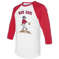 Boston Red Sox Tiny Turnip Women's Clemente 3/4-Sleeve Raglan T-Shirt White/Red