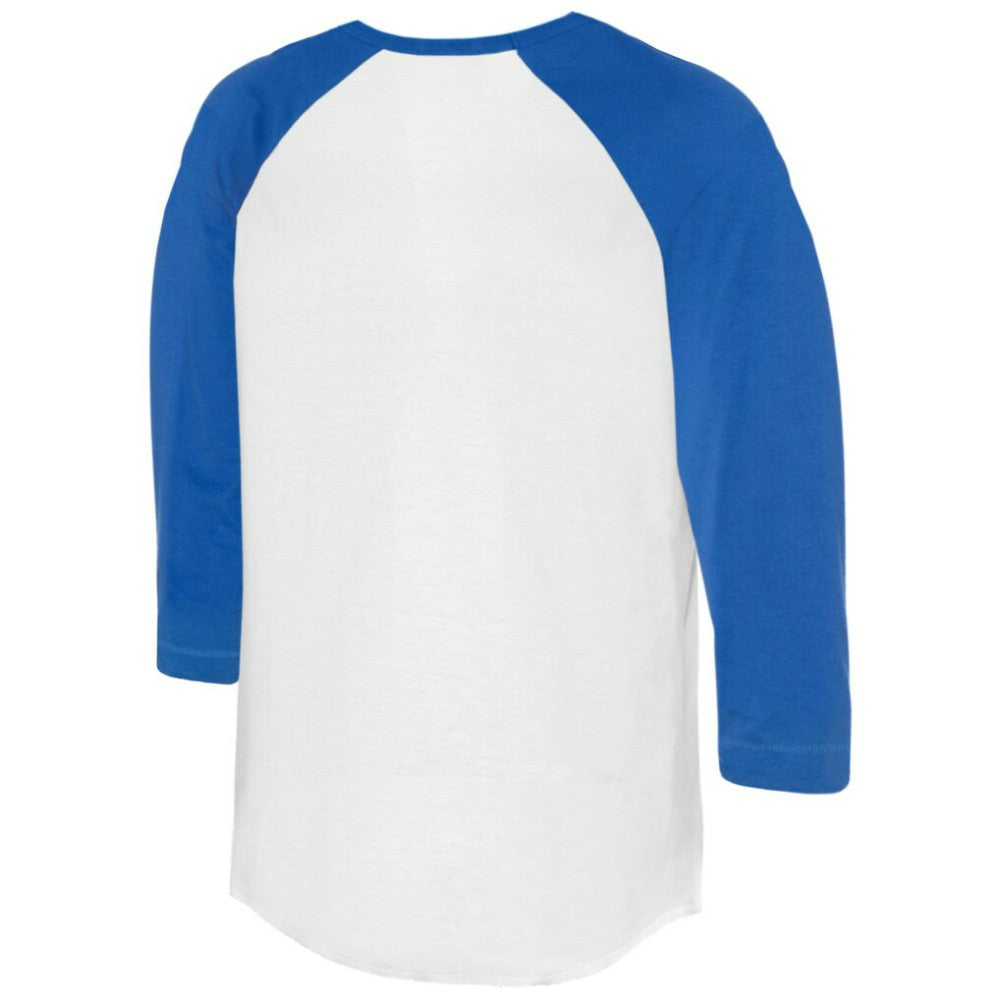 Los Angeles Dodgers Tiny Turnip Women's Heart Banner 3/4-Sleeve Raglan T-Shirt White/Royal