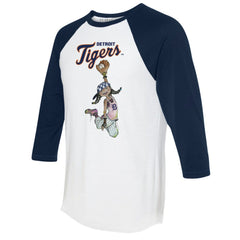 Detroit Tigers Tiny Turnip Women's Jada 3/4-Sleeve Raglan T-Shirt White/Navy