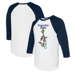 Tampa Bay Rays Tiny Turnip Women's Jada 3/4-Sleeve Raglan T-Shirt White/Navy