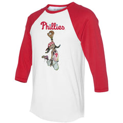 Philadelphia Phillies Tiny Turnip Women's Jada 3/4-Sleeve Raglan T-Shirt White/Red