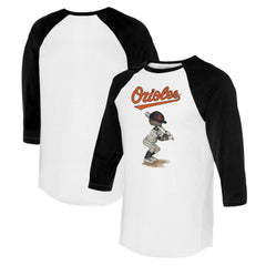 Baltimore Orioles Tiny Turnip Women's James 3/4-Sleeve Raglan T-Shirt White/Black