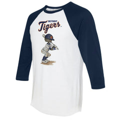 Detroit Tigers Tiny Turnip Women's James 3/4-Sleeve Raglan T-Shirt White/Navy