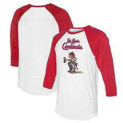 St. Louis Cardinals Tiny Turnip Women's Kate 3/4-Sleeve Raglan T-Shirt White/Red