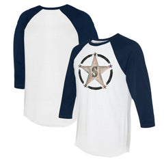 Seattle Mariners Tiny Turnip Women's Military Star 3/4-Sleeve Raglan T-Shirt White/Navy