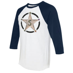 Seattle Mariners Tiny Turnip Women's Military Star 3/4-Sleeve Raglan T-Shirt White/Navy