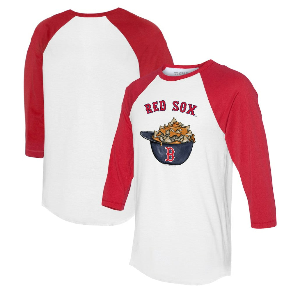 Boston Red Sox Tiny Turnip Women's Nacho Helmet 3/4-Sleeve Raglan T-Shirt White/Red
