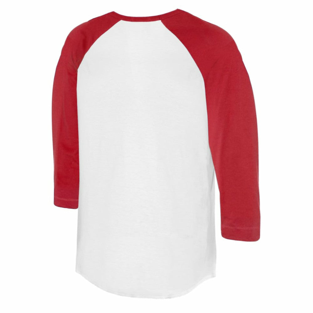 St. Louis Cardinals Tiny Turnip Women's Peace Love Baseball 3/4-Sleeve Raglan T-Shirt White/Red
