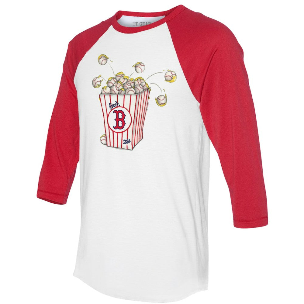 Boston Red Sox Tiny Turnip Women's Popcorn 3/4-Sleeve Raglan T-Shirt White/Red
