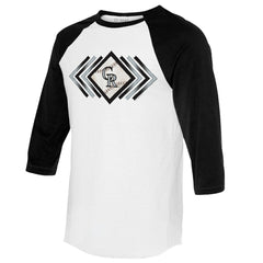 Colorado Rockies Tiny Turnip Women's Prism Arrows 3/4-Sleeve Raglan T-Shirt White