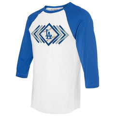 Los Angeles Dodgers Tiny Turnip Women's Prism Arrows 3/4-Sleeve Raglan T-Shirt White