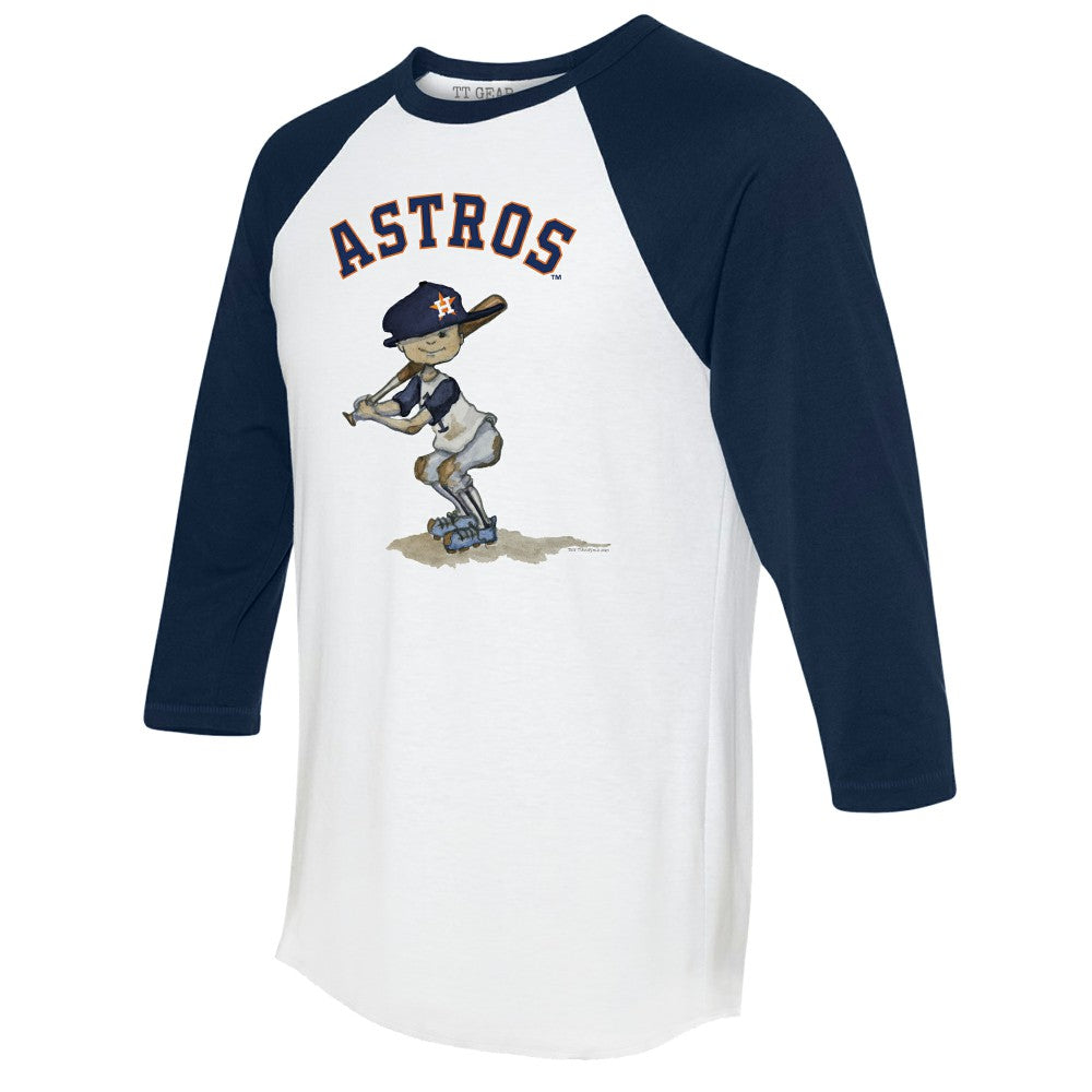 Houston Astros Tiny Turnip Women's Slugger 3/4-Sleeve Raglan T-Shirt White/Navy