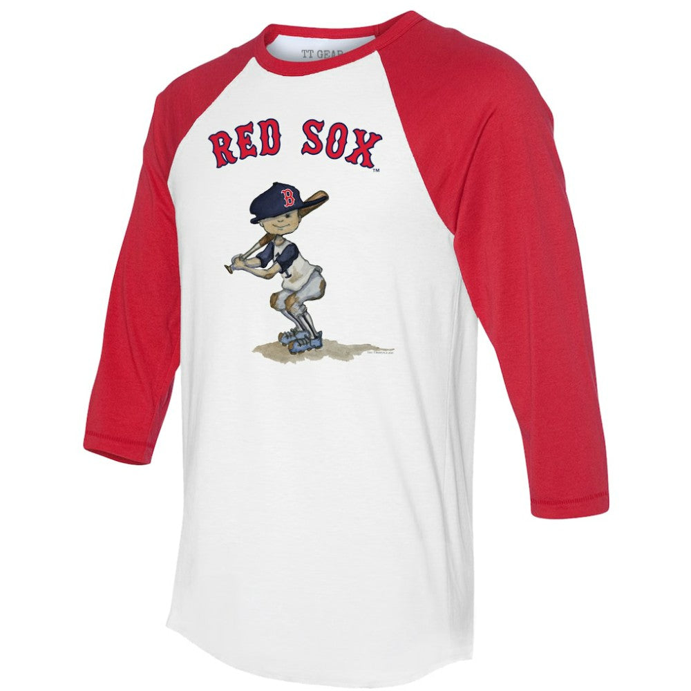 Boston Red Sox Tiny Turnip Women's Slugger 3/4-Sleeve Raglan T-Shirt White/Red