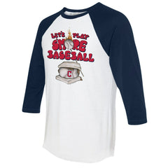 Cleveland Guardians Tiny Turnip Women's Smores 3/4-Sleeve Raglan T-Shirt White/Navy