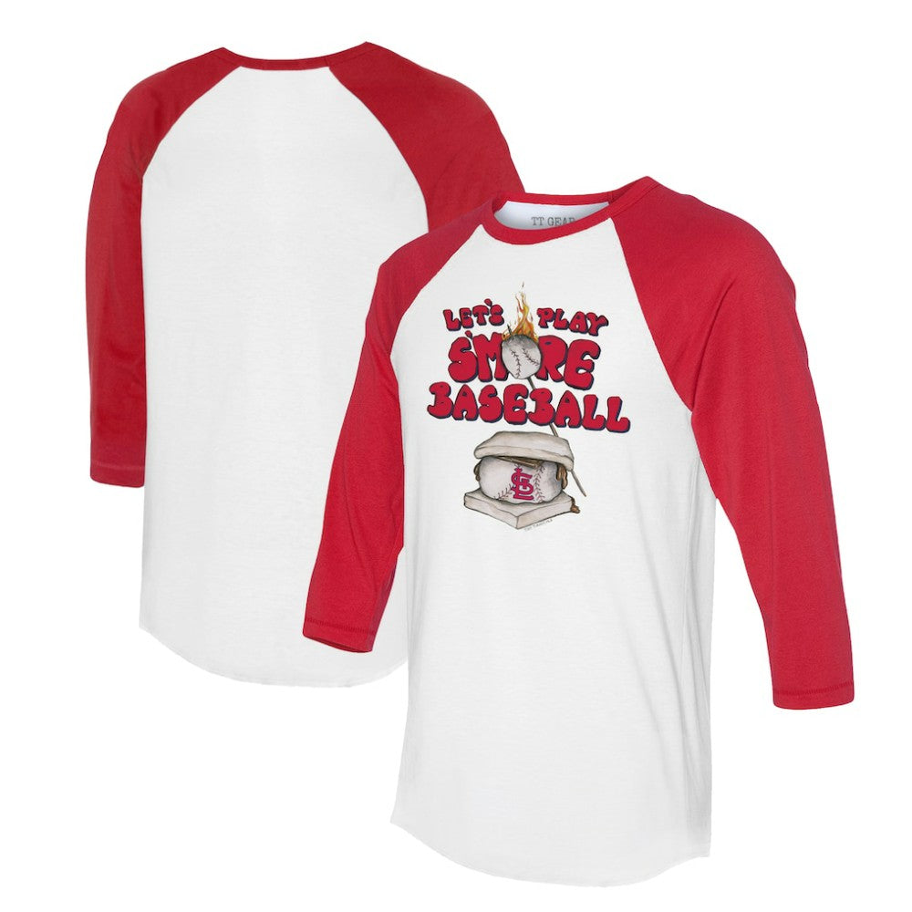 St. Louis Cardinals Tiny Turnip Women's Smores 3/4-Sleeve Raglan T-Shirt White/Red