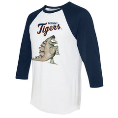 Detroit Tigers Tiny Turnip Unisex Stega 3/4-Sleeve Raglan T-Shirt White/Navy