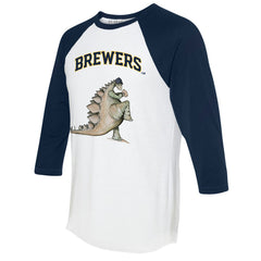 Milwaukee Brewers Tiny Turnip Unisex Stega 3/4-Sleeve Raglan T-Shirt White/Navy