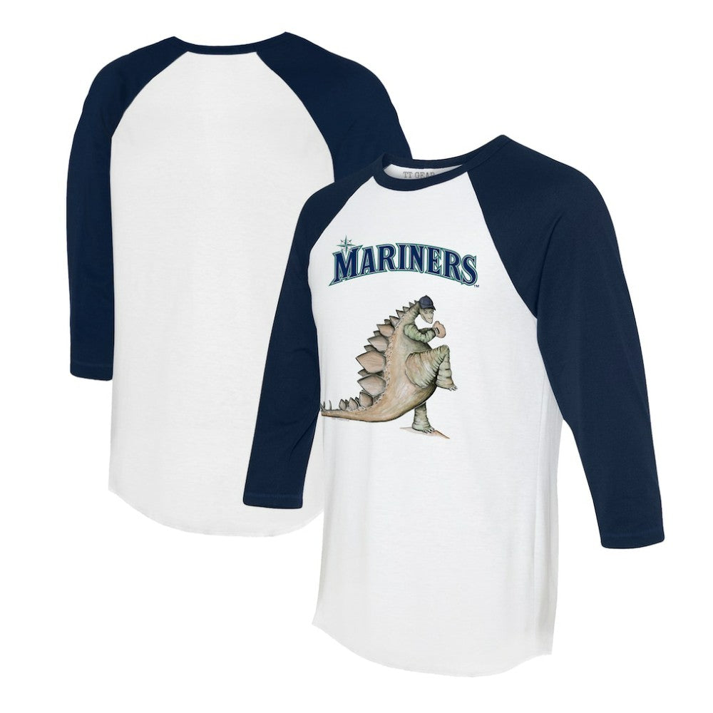 Seattle Mariners Tiny Turnip Unisex Stega 3/4-Sleeve Raglan T-Shirt White/Navy