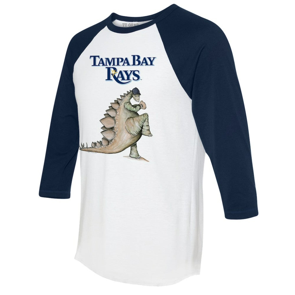 Tampa Bay Rays Tiny Turnip Unisex Stega 3/4-Sleeve Raglan T-Shirt White/Navy