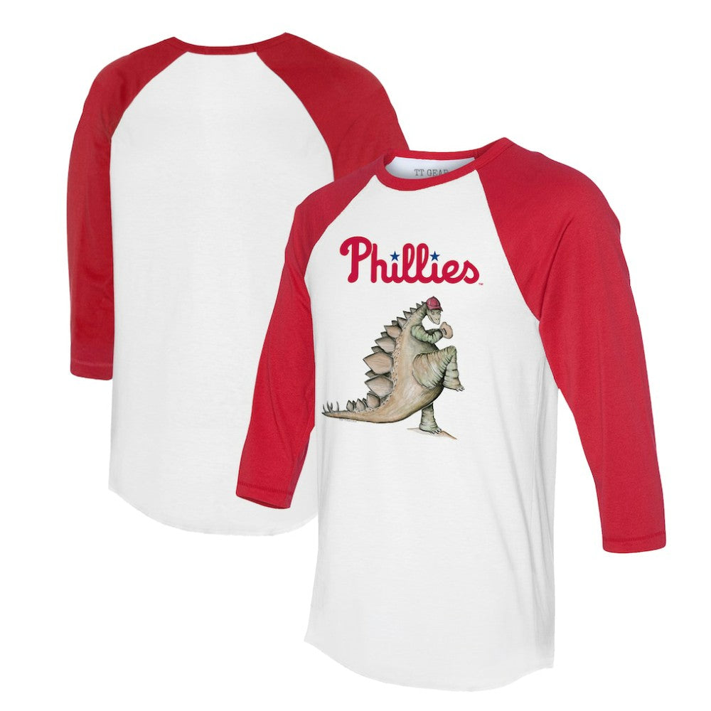 Philadelphia Phillies Tiny Turnip Unisex Stega 3/4-Sleeve Raglan T-Shirt White/Red