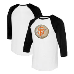 San Francisco Giants Tiny Turnip Unisex Stitched Baseball 3/4-Sleeve Raglan T-Shirt White/Black