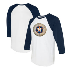 Houston Astros Tiny Turnip Unisex Stitched Baseball 3/4-Sleeve Raglan T-Shirt White/Navy