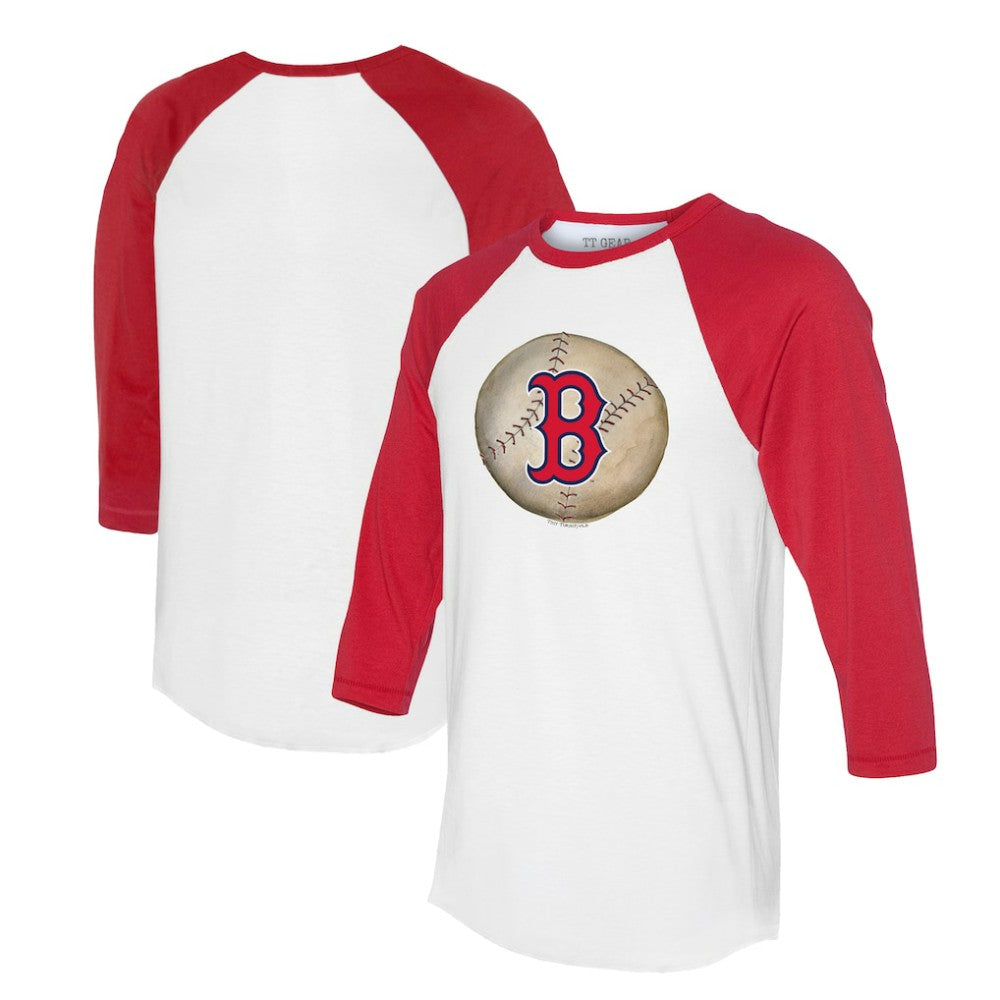 Boston Red Sox Tiny Turnip Unisex Stitched Baseball 3/4-Sleeve Raglan T-Shirt White/Red