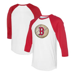 Boston Red Sox Tiny Turnip Unisex Stitched Baseball 3/4-Sleeve Raglan T-Shirt White/Red