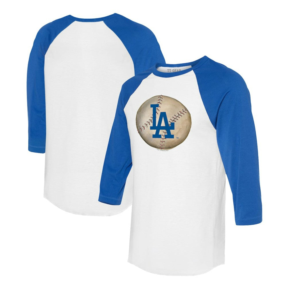 Los Angeles Dodgers Tiny Turnip Unisex Stitched Baseball 3/4-Sleeve Raglan T-Shirt White/Royal