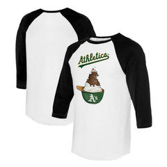 Athletics Tiny Turnip Unisex Sundae Helmet 3/4-Sleeve Raglan T-Shirt White/Black