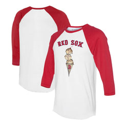 Boston Red Sox Tiny Turnip Unisex Triple Scoop 3/4-Sleeve Raglan T-Shirt White/Red
