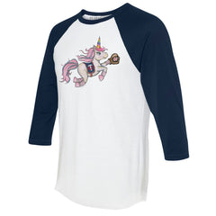 Minnesota Twins Tiny Turnip Unisex Unicorn 3/4-Sleeve Raglan T-Shirt White/Navy