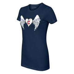 Cleveland Guardians Tiny Turnip Women's Angel Wings T-Shirt Navy