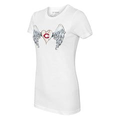 Cincinnati Reds Tiny Turnip Women's Angel Wings T-Shirt White