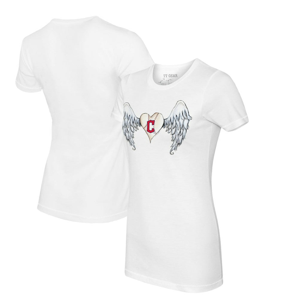 Cleveland Guardians Tiny Turnip Women's Angel Wings T-Shirt White