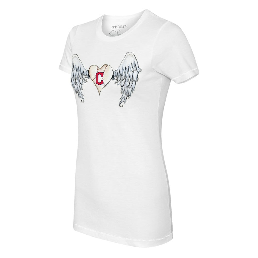 Cleveland Guardians Tiny Turnip Women's Angel Wings T-Shirt White