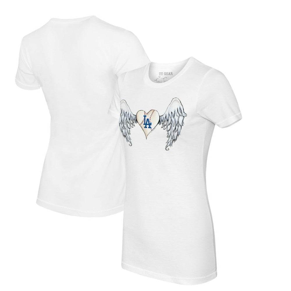 Los Angeles Dodgers Tiny Turnip Women's Angel Wings T-Shirt White