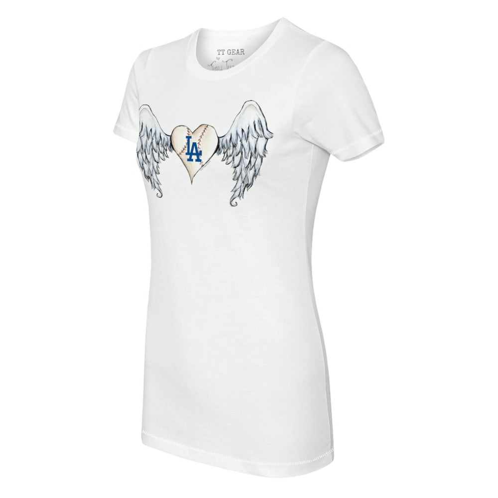 Los Angeles Dodgers Tiny Turnip Women's Angel Wings T-Shirt White