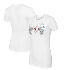 Philadelphia Phillies Tiny Turnip Women's Angel Wings T-Shirt White