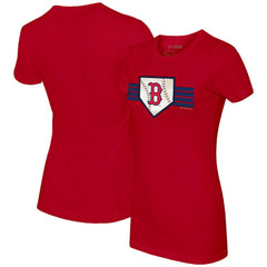 Boston Red Sox Tiny Turnip Women's Base Stripe T-Shirt Red