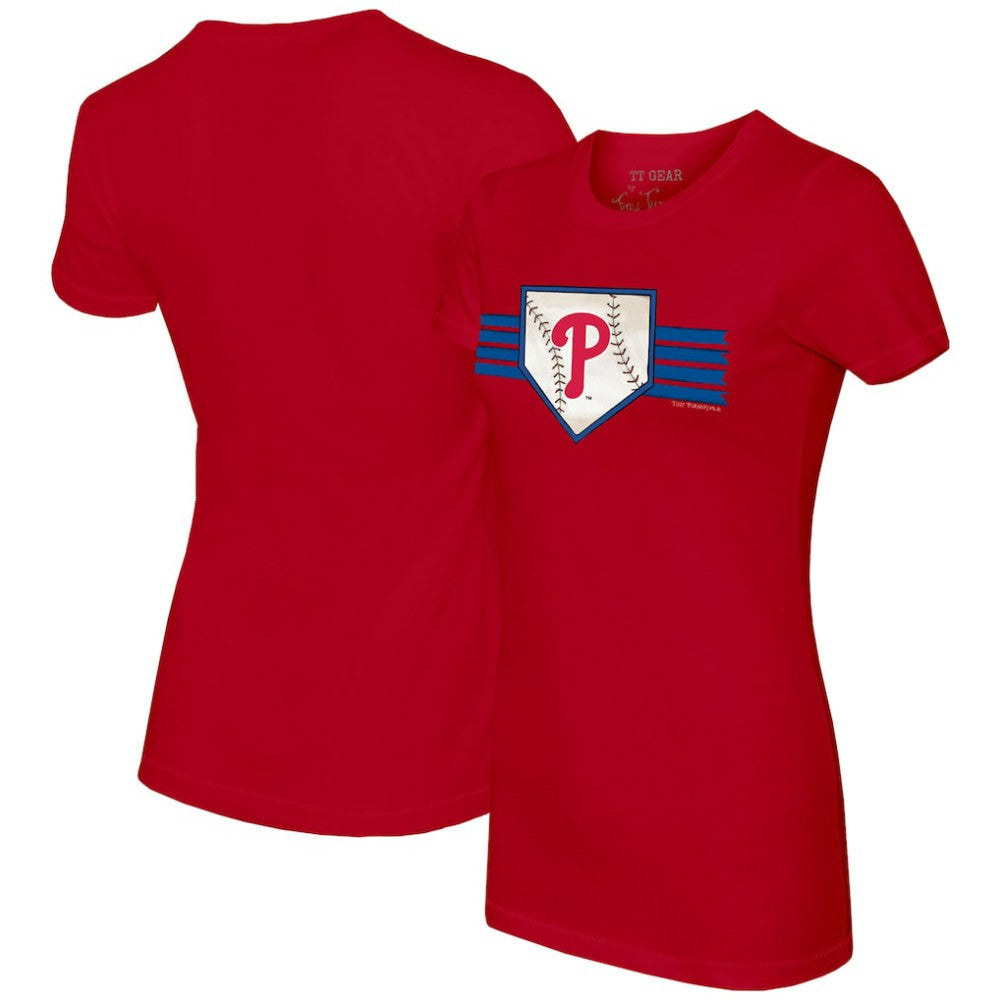 Philadelphia Phillies Tiny Turnip Women's Base Stripe T-Shirt Red