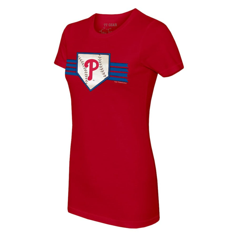 Philadelphia Phillies Tiny Turnip Women's Base Stripe T-Shirt Red