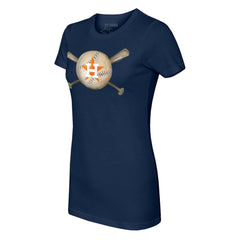 Houston Astros Tiny Turnip Women's Baseball Cross Bats T-Shirt Navy