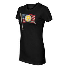 Pittsburgh Pirates Tiny Turnip Women's Baseball Flag T-Shirt Black