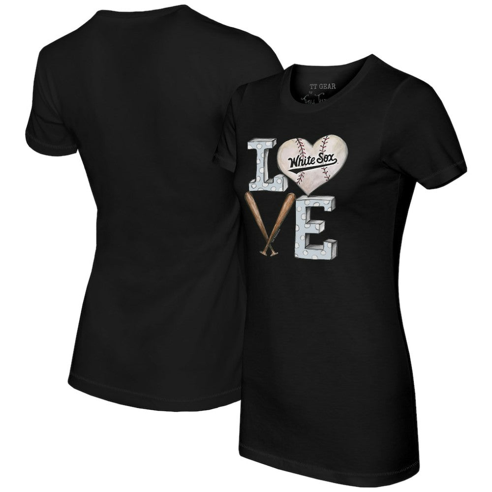 Chicago White Sox Tiny Turnip Women's Baseball Love T-Shirt Black