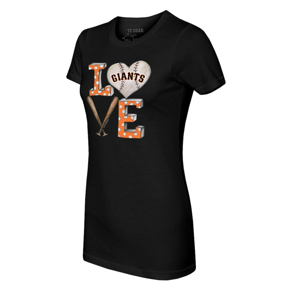 San Francisco Giants Tiny Turnip Women's Baseball Love T-Shirt Black